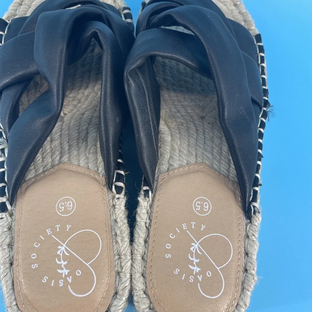 Oasis Society Rebel Espadrille Puffer Sandal Women's Sz 6.5 Y2K Platform Chunky